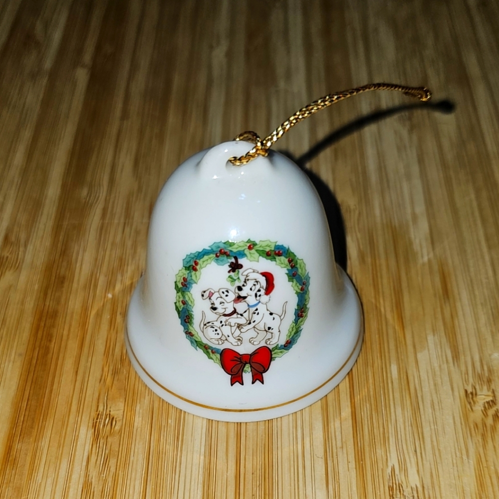 1999 Disney Grolier Collectibles 101 Dalmatians Christmas Bell Ornament